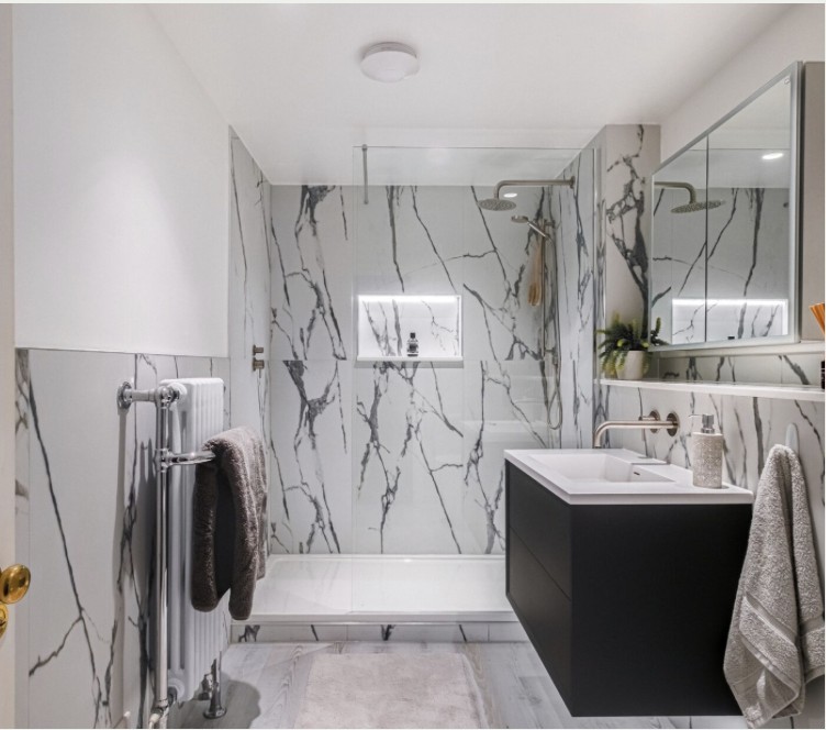 Luxury Bathroom Design & Installation 6 Blue marble bathroom — The finished bathroom
