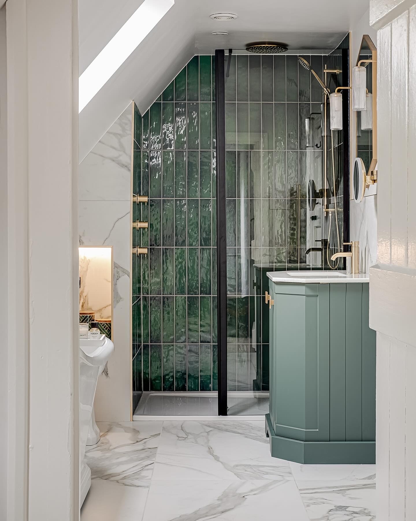 The finished shower